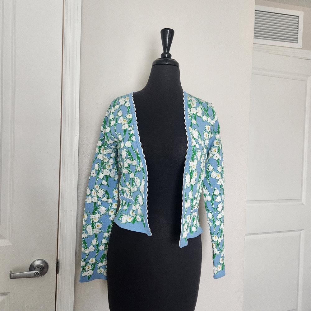 Floral Blue Women's Sweater